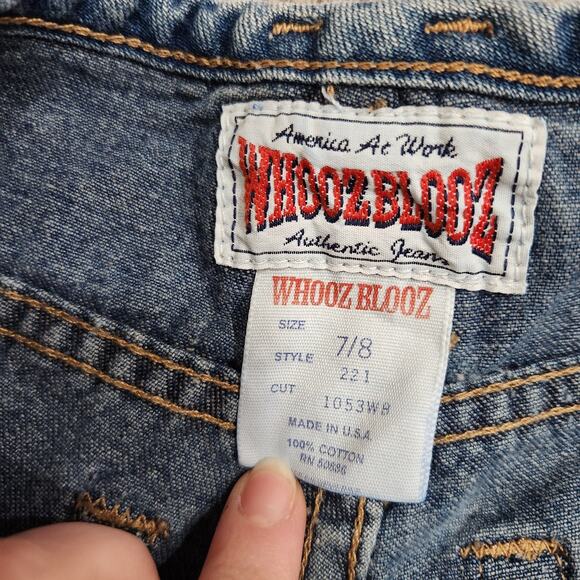 Vintage Whooz Blooz High Rise Cotton Denim Shorts Blue Button Fly Size 7/8 - Picture 6 of 7